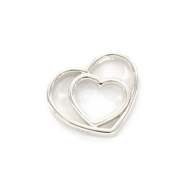 Imotionals Imotionals zilveren hanger twee opengewerkte harten in elkaar