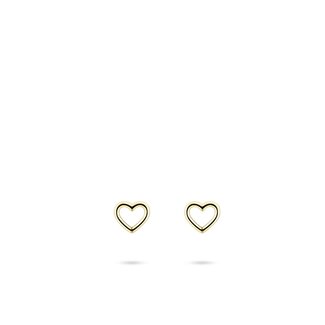 Gisser jewels 14 karaat geel gouden hart oorstekers