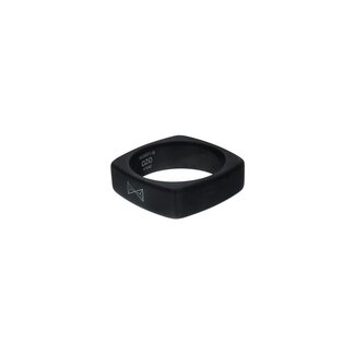 AZE Jewels Aze ferro ring carre - noir ring metaal zwarte ip
