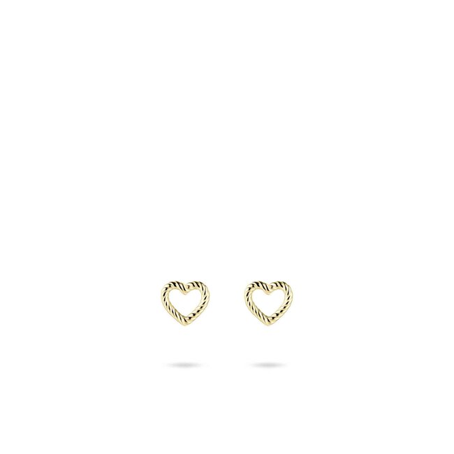 Gisser jewels 14 karaat geel gouden oorstekers twisted hart