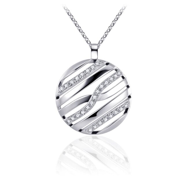 Gisser sieraden Zilveren collier + hanger zirkonia n1078