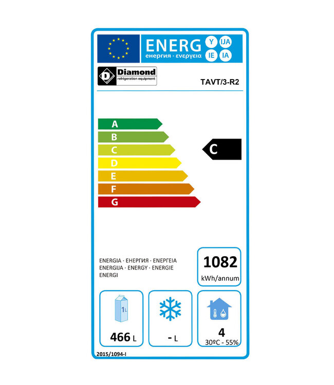 Diamond Flessenkoeler 3 deuren, 579 liter
