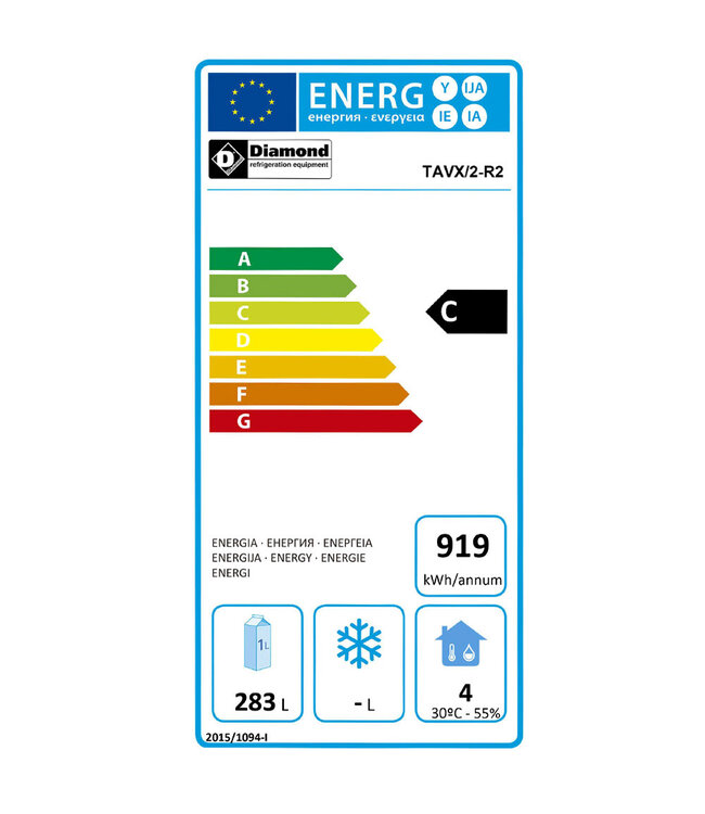 Diamond Flessenkoeler, roestvrij staal, 2 deuren, 375 liters