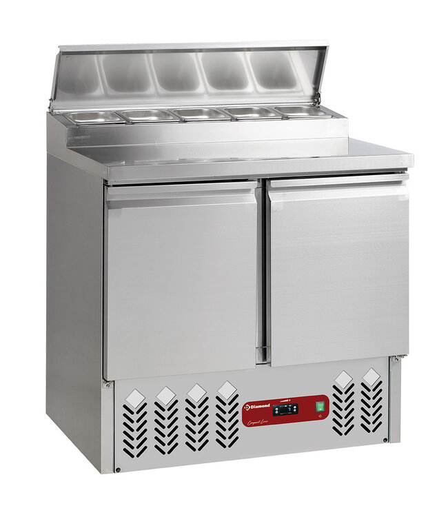 Diamond Gekoelde voorbereidingstafel 2 deuren GN 1/1, koelstructuur 5x GN1/6-150 mm