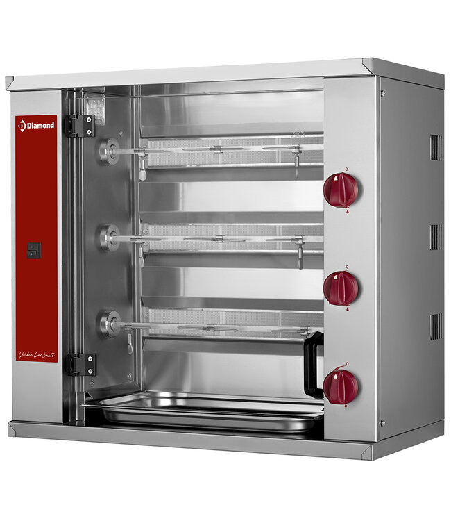 Diamond SMALL Kippenspit gas, 3 spitten (9 kippen)