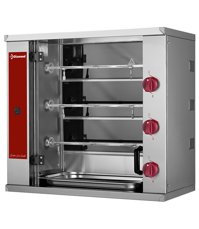 Diamond SMALL Vitroceramisch kippenspit, 3 spitten (9 kippen)