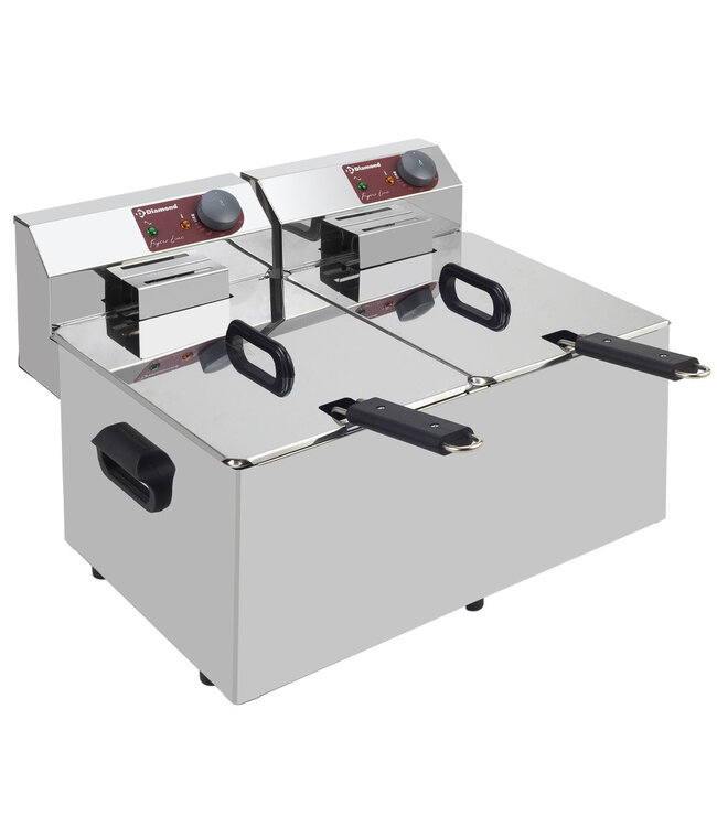 Diamond Elektrische friteuse tafelmodel 2x 7 liter