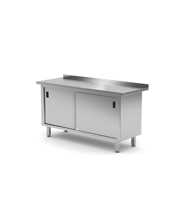 HENDI Wandwerktafel met kast - gelast, HENDI, Profi Line, 1600x600x(H)850mm