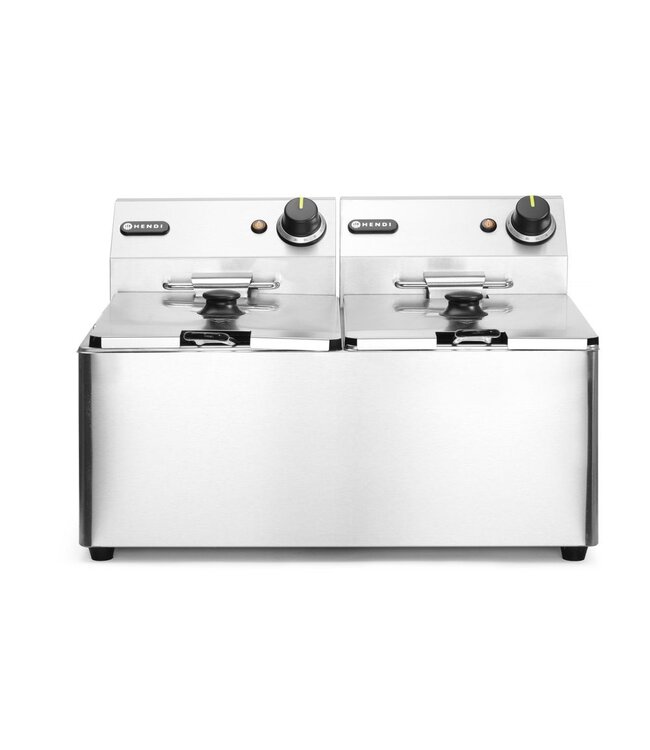 HENDI Friteuse Kitchen Line - 2x 8L, HENDI, Kitchen Line, 16L, 230V/7000W, 542x430x(H)351mm
