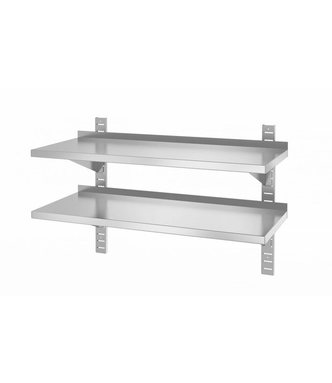 HENDI Dubbele verstelbare wandplak, met 2 bevestigingsbeugels, HENDI, 1000x400x(H)600mm