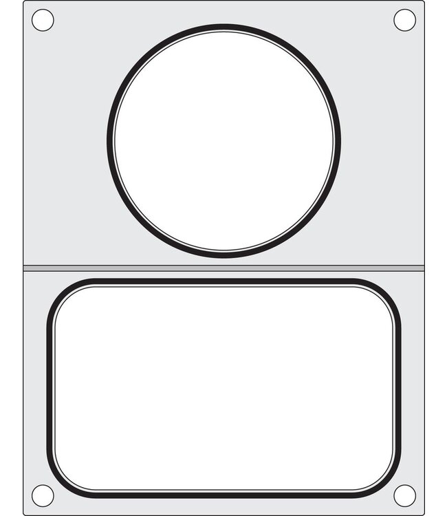 HENDI Traysealer matrix, HENDI, 2 containers (1x 178x113 mm, 1x ø115 mm)