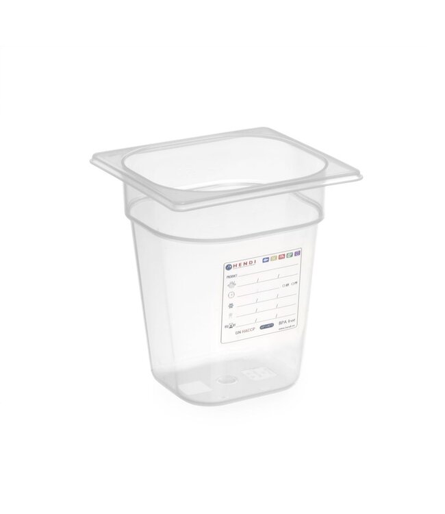 HENDI Container GN 1/6, HENDI, GN 1/6, 1,6L, Transparant, 176x162x(H)100mm