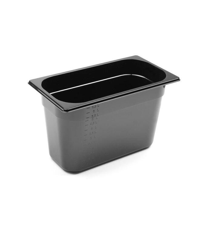 HENDI Container GN 1/3 zwart polycarbonaat, HENDI, Profi Line, GN 1/3, 7,8L, Zwart, 325x176x(H)200mm