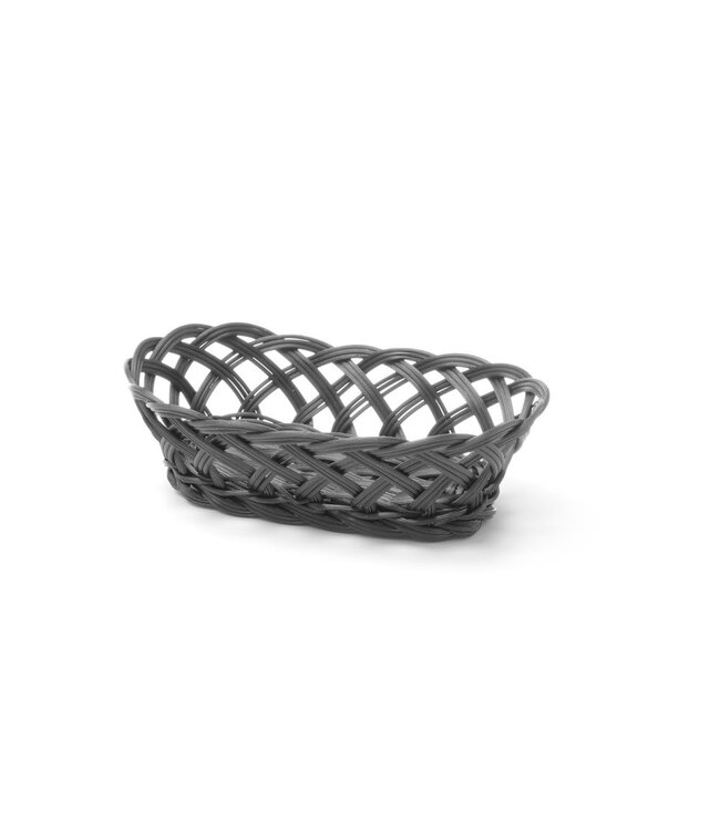 HENDI Geweven manden, HENDI, ovaal, Zwart, 225x130x(H)55mm