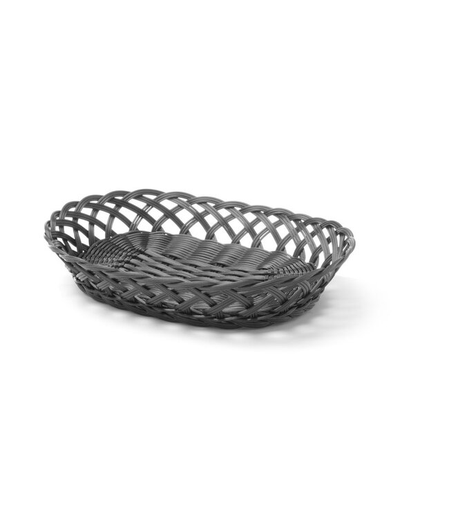 HENDI Geweven manden, HENDI, ovaal, Zwart, 320x230x(H)55mm