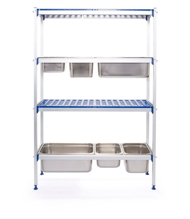 HENDI Aluminium opbergrek voor GN containers, HENDI, 1120x355x(H)1685mm
