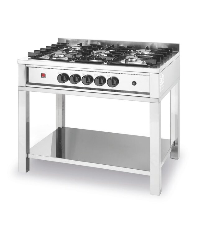 HENDI Gasfornuis - 5 pits, met open frame, HENDI, Kitchen Line, 14,3kW, 900x640x(H)910mm