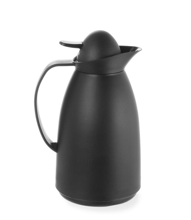 HENDI Isoleerkan met glazen binnenfles, HENDI, 1L, Zwart, ø140x(H)268mm