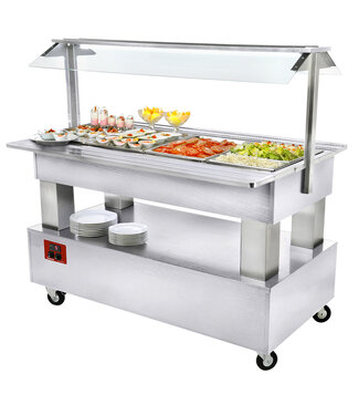 Diamond Buffet - Salad bar, gekoeld, 4x GN 1/1-150 (wit hout)