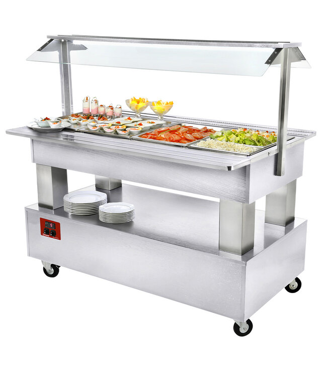 Diamond Buffet - Salad bar, gekoeld, 4x GN 1/1-150 (wit hout)