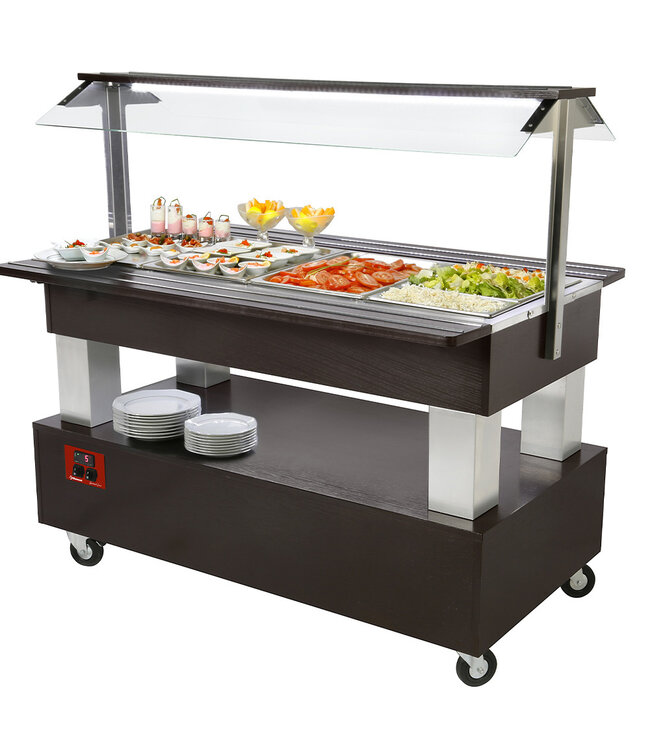 Diamond Buffet - Salad bar, gekoeld, 4x GN 1/1-150 (Wengé hout)