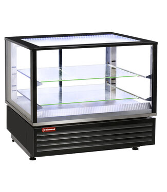 Diamond Warmte vitrine EN of GN, geventileerd, 2 niveaus, ZWART