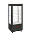 Diamond Vitrine 4 zijden T° positief, 5 niveaus in glas, geventileerd, 480 Lit., ZWART
