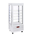 Diamond Vitrine 4 zijden T° positief, 5 niveaus in glas, geventileerd, 480 Lit., WIT