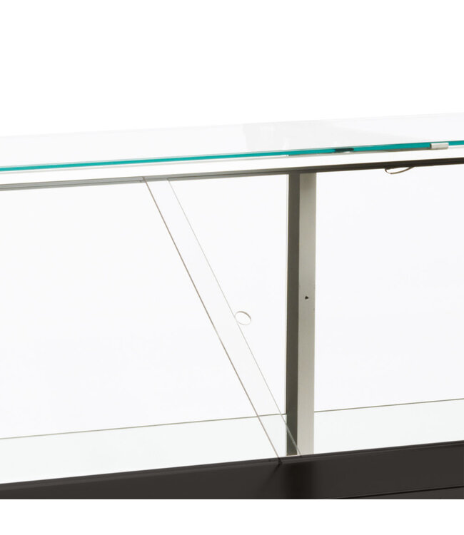 Diamond Geventileerde gekoelde vitrinetoonbank- met recht frontglas 90° met reserve - ZWART