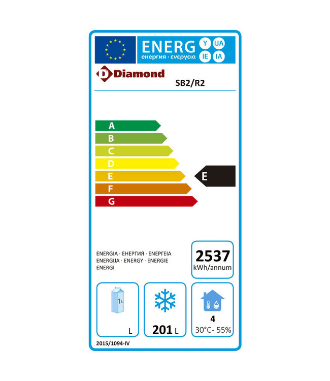 Diamond Kompacte diepvriestafel 2 deuren GN 1/1, 240 Lit