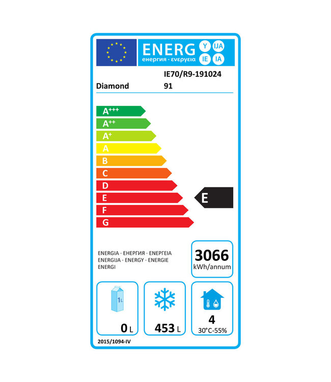 Diamond Vrieskast geventileerd 700 liter, 1 deur GN 2/1, op wielen