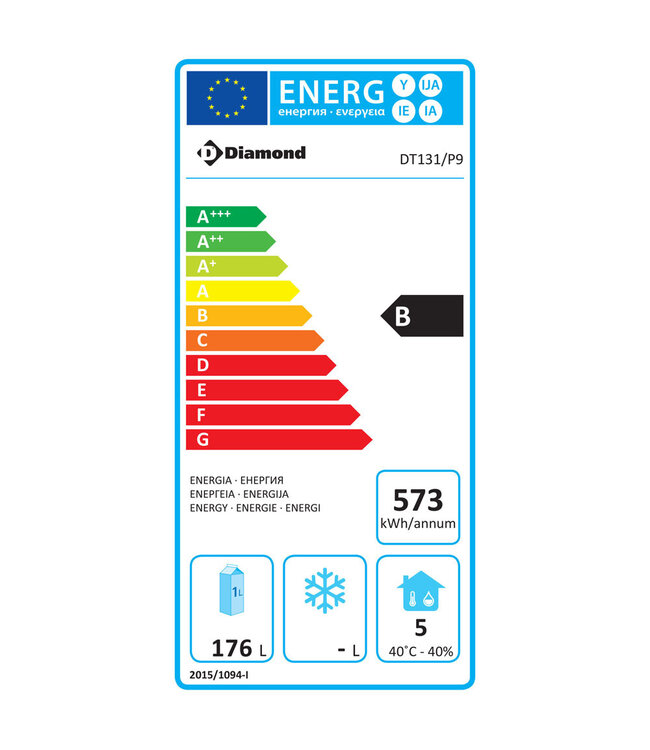 Diamond Koeltafel geventileerd, 2 deuren GN 1/1, 260 Lit.