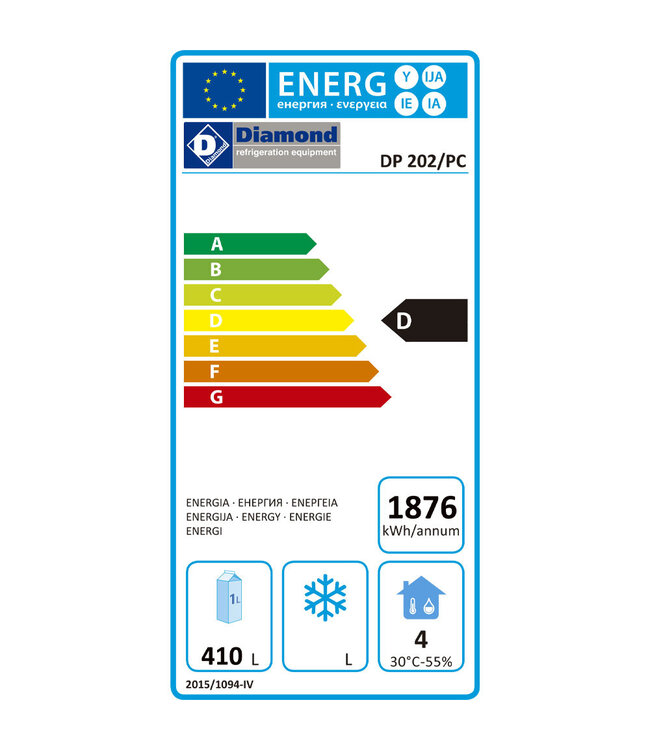 Diamond Gekoelde werktafel, geventileerd, 3 deuren EN 600x400 (550L)