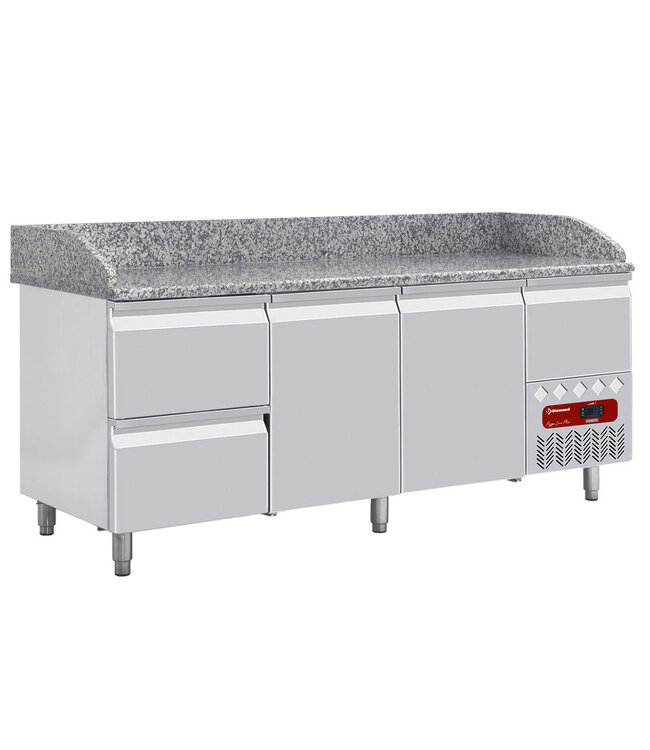 Diamond Koeltafel 2 deuren 600x400, 2 neutrale laden (8x bakken 600x400) + gereedschapslade