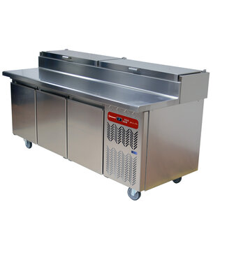 Diamond Koeltafel, geventileerd, 3 deuren EN 600x400, gekoelde opzetstructuur GN 10x GN 1/3