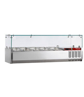 Diamond Gekoelde opzetstructuur 4x GN 1/3 -150mm, met glasopbouw