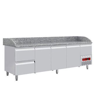 Diamond Koeltafel 3 deuren 600x400, 2 neutrale laden (8x bakken 600x400) + gereedschapslad