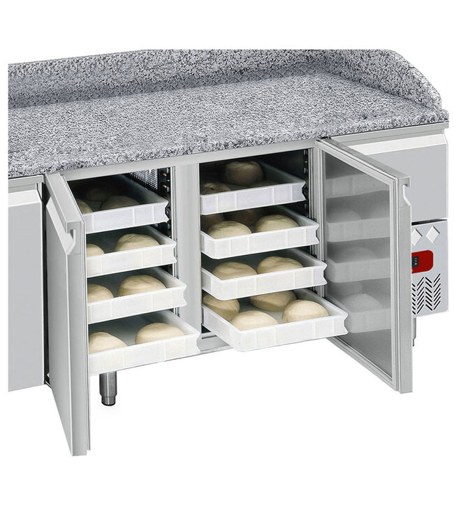 Diamond Koeltafel 3 deuren 600x400, 2 neutrale laden (8x bakken 600x400) + gereedschapslad