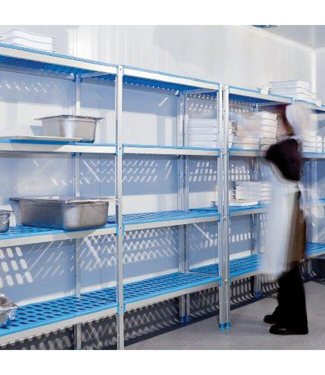 Diamond Lineaire rek in geanodiseerd aluminium 4 niveau's "Modular Rack" 89 cm