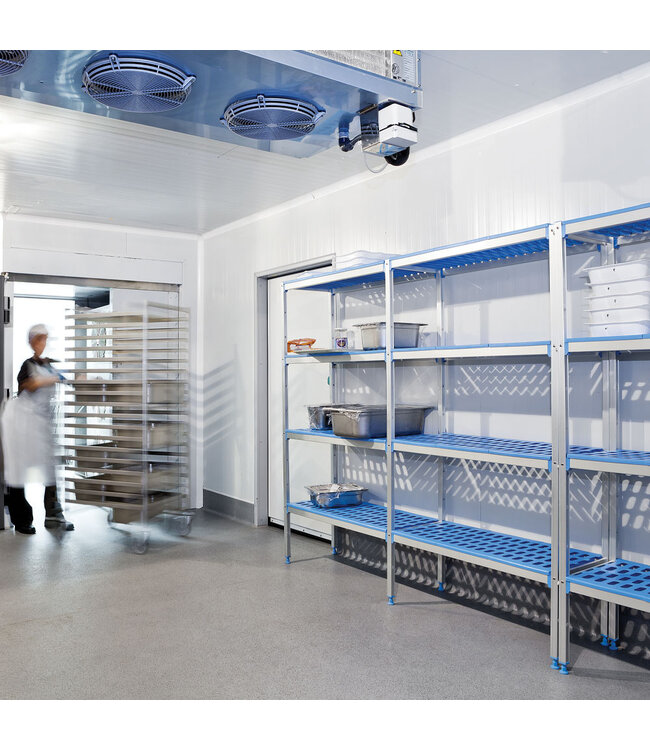 Diamond Lineaire rek in geanodiseerd aluminium 4 niveau's "Modular Rack" 89 cm