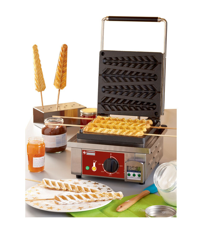 Diamond Elektrisch wafelijzer "wafels op stokjes", 4 stuks. + Timer
