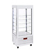 Diamond Vitrine 4 zijden T° negatief, 5 niveaus in glas, geventileerd, 480 Lit., WIT