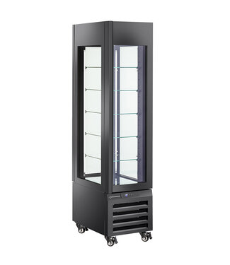 Diamond FULL Vitrine 260 Lt., 5 glazen niveaus, geventileerd - PASTRY - ZWART