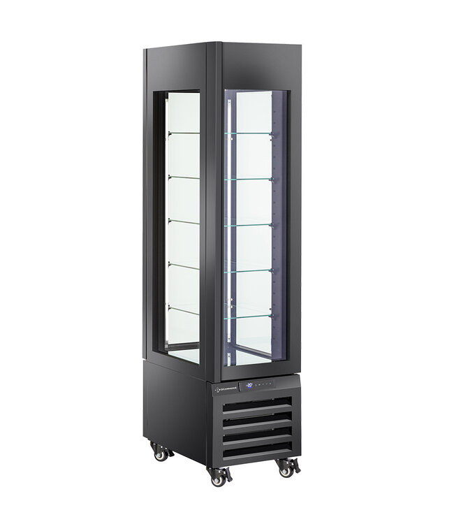 Diamond FULL Vitrine 260 Lt., 5 glazen niveaus, geventileerd - PASTRY - ZWART