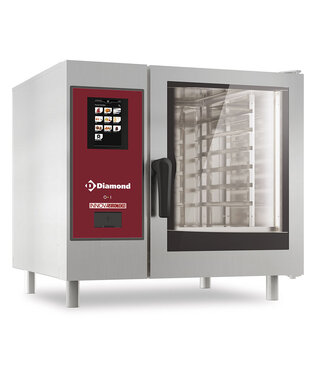 Diamond Gasoven, "TOUCH"directe stoom en convectie, 6x GN 1/1+Cleaning