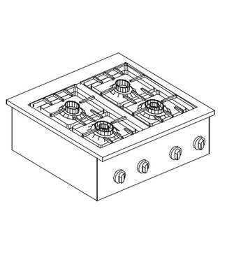Combisteel DROPIN GAS KOOKUNIT 4 BR. 14KW