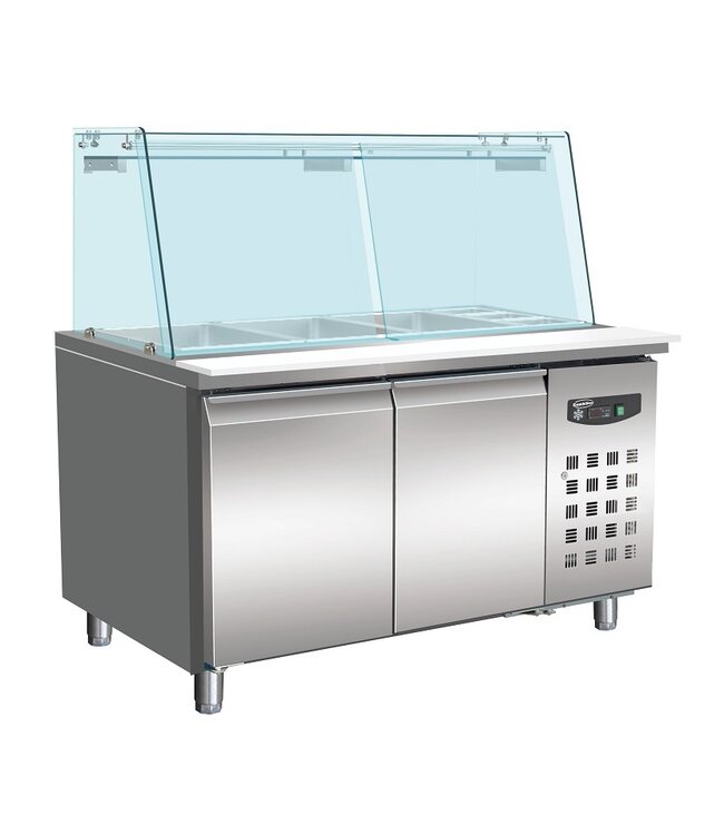 Combisteel 700 KOELWERKBANK GLAS RECHT 2D