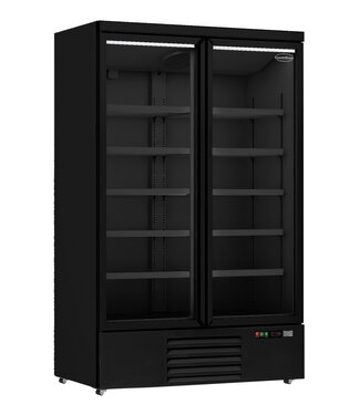 Combisteel KOELKAST 2 GLASDEUREN ZWART