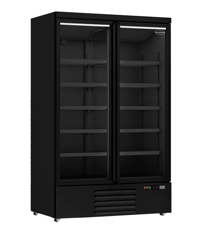 Combisteel KOELKAST 2 GLASDEUREN ZWART
