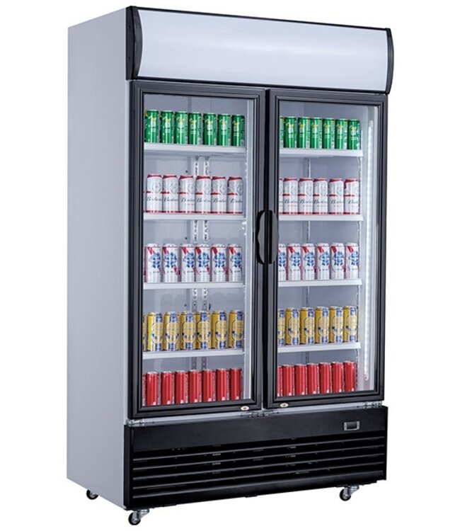 Combisteel KOELKAST 2 GLASDEUREN 1000L